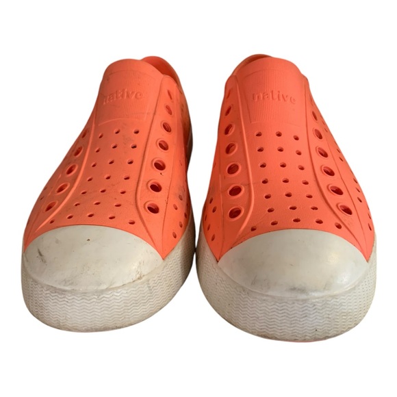 Unisex NATIVE Jefferson Orange Shell White Shoes Size Men 6 Women 8 - Picture 7 of 11